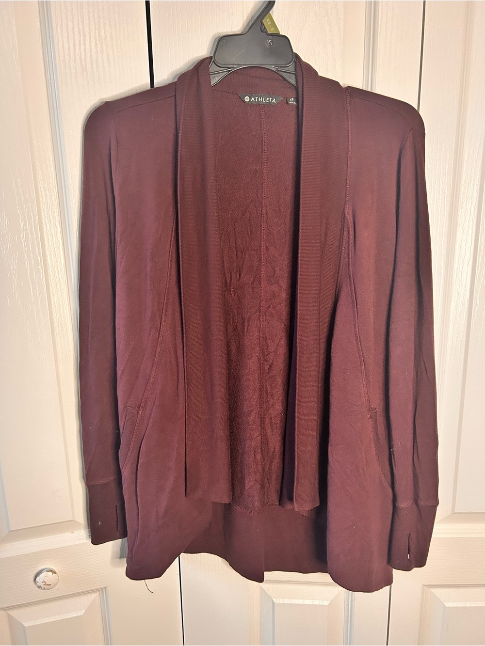 Athleta Women’s Size XS Pranayama Restore Wrap Cardigan Coffeeberry Flaw‎